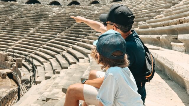 Young,Father,Dad,And,His,School,Boy,Kid,Son,Tourists