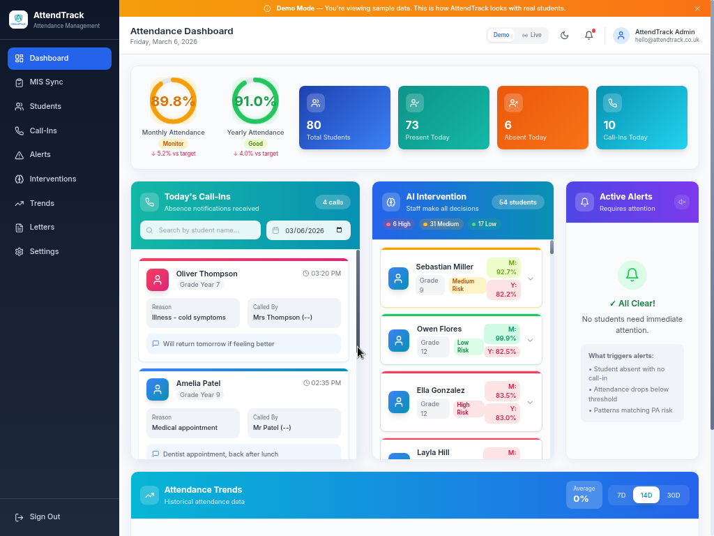AttendTrack_Dashboard